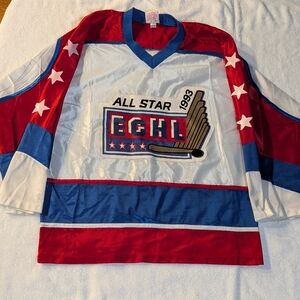 Vintage 1993 All Star ECHL Jersey Medium Red White and Blue